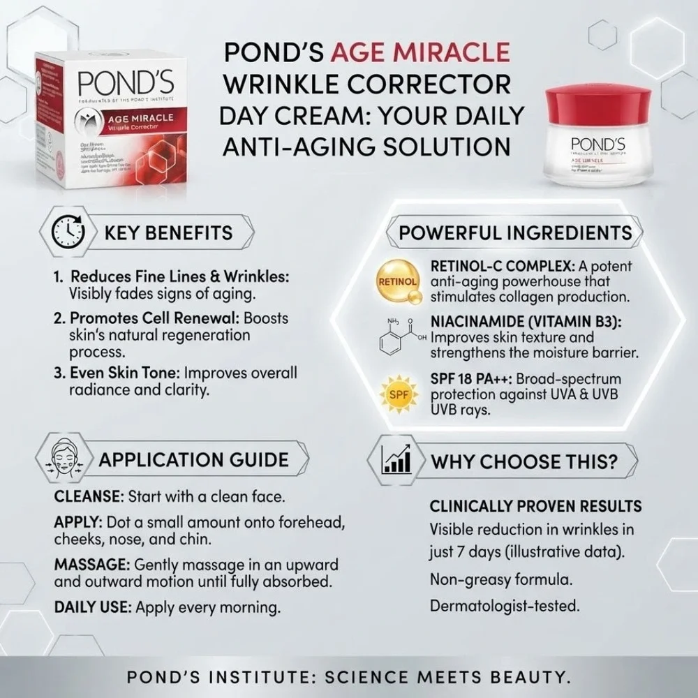 POND'S Age Miracle Wrinkle Corrector SPF 18 Anti Aging Day Cream 1.7 oz 50g